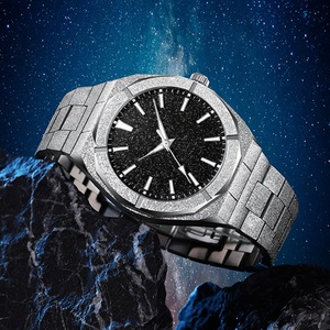 Reloj de pulsera de cuarzo dorado luminoso resistente al agua de negocios de lujo para Hombre, relojes esmerilados con polvo de estrellas para Hombre - Product Image 5