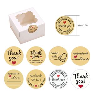 12 Pegatinas Decorativas de Papel Kraft Vintage por Hoja, Etiquetas de Agradecimiento Hechas a Mano, Etiquetas de Amor para Regalos, Manualidades DIY, Sellado - Product Image 3