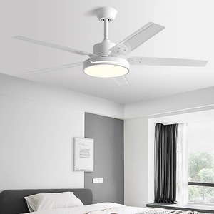 Modern Minimalist <b>Ceiling</b> <b>Fan</b> Light With Led Fixed Blade For Living Room Bedroom 220V Metal Blades - Product Image 1