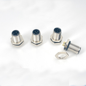 ขั้วต่อแบบเชื่อมต่อแผงล็อคด้านหน้าตัวเมีย M12 3 4 5 8 12 17 ซ็อกเก็ตแบบ A รหัสโลหะกันน้ำ PG9 เกลียว ประเภทผลิตภัณฑ์ ขั้วต่อ - Product Image 1