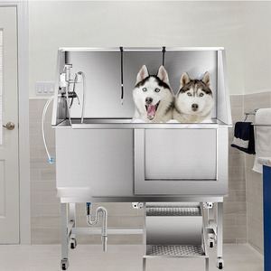 大きなサイズのカスタム犬のグルーミング浴槽ステンレス鋼の犬の浴槽 - Product Image 3