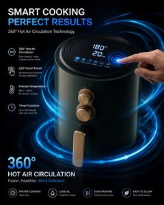 Friteuse à air mécanique grande capacité 4,5 L, élément chauffant SUS304 1400 W, 80-200 ℃   Température réglable, minuterie 60 minutes - Product Image 6