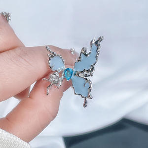 <span class=keywords><strong>2025</strong></span> Новое кольцо с синей бабочкой различного дизайна большое необычное красивое романтическое женское кольцо с бабочкой - Product Image 6