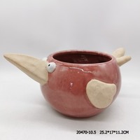 Maison jardin décoration en céramique animal oiseau mignon dessin animé pot de fleur pour enfants chambre salle à manger hôtel