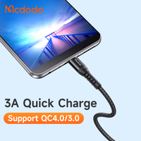 Mcdodo 228 Micro USB Vente en gros Charge rapide QC4.0 Charge rapide Nylon Durable Données Micro Câble 0.2m 1m pour Tecno itel Infinix