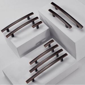 WEKIS Modern Simple Bedroom Dresser Cabinet Handle Black Gold Knurled Satin Brass T-<b>Bar</b> Kitchen Door <b>Pull</b> - Product Image 3