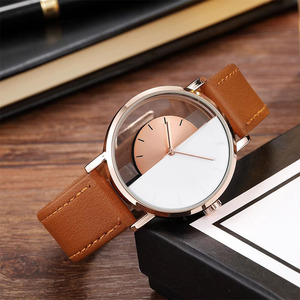 Reloj de Cuarzo Unisex de Lujo con Esfera Semiabierta, Caja de Aleación de 10 mm de Grosor, Esfera de 38 mm <span class=keywords><strong>y</strong></span> Correa de Cuero PU de 20 mm - Product Image 6