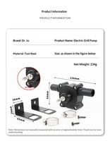 Pompe à eau électrique portable mini auto-amorçante pour perceuse, transfert d'eau, de carburant diesel et de fluides pour la maison et le jardin, tige hexagonale de 6,35 mm