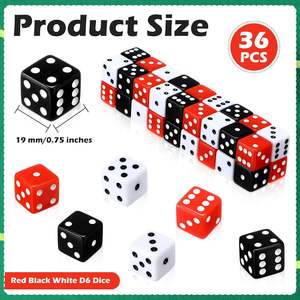 Juego de dados de color sólido de 19mm, 36 piezas con accesorios de juego de mesa de esquina cuadrada, 36 juegos - Product Image 4
