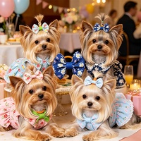 Accessoires de toilettage pour chats et chiens : Élastiques à cheveux multi-styles avec nœuds imprimés et motifs variés