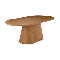 Table à manger en placage de bois MDF JJZ-011 moderne 1600 mm 6 places E2 ovale couleur personnalisée pour hôtel et maison, vente en gros de meubles