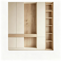 Armoire compacte en bois massif moderne avec poignées, armoire autoportante pour villa, appartement, chambre à coucher - Offre spéciale