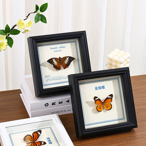 Preto 3d Oco <span class=keywords><strong>Picture</strong></span> Frame Caixa De Sombra Secas Flor Borboleta Specimen Frame Moldura Decorativa Montada Mesa De Escritório - Product Image 3