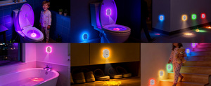 Nouvelle Lampe LED pour WC en ABS au Design Contemporain pour Hôtels, avec 4 Images Personnalisables, Projecteur à Détection <span class=keywords><strong>de</strong></span> Mouvement, Petite Veilleuse - Product Image 6