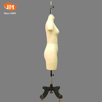 Mannequin de couture demi-corps réglable pour femme JUN MEI (taille 10) en fibre de verre avec support de buste pour la confection de vêtements