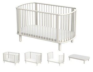 Cuna Convertible Multifuncional con Tamaño Personalizado, Cuna Ovalada Blanca, Cuna Europea de Madera para Bebé - Product Image 3