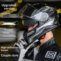 Casque de moto intégral Predator certifié DOT, léger en ABS, résistant aux rayures, avec double visière pour une protection imperméable