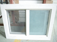 MINGLEI Petite salle de bain Fenêtre coulissante Upvc en verre trempé avec maille
