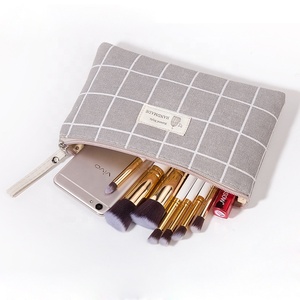 Nhà Máy Bán Buôn Chất Lượng Tốt Vải Lanh Mỹ Phẩm Túi <span class=keywords><strong>Nylon</strong></span> Trang Điểm <span class=keywords><strong>Pouch</strong></span> Với Bên Trong Túi Và Dây Kéo Điện Thoại Di Động Túi - Product Image 3