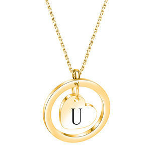 Collier pendentif en forme de cœur plaqué or 18 carats avec breloque initiale lettre Z pour un usage quotidien - Product Image 3