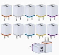 Chargeur mural USB 2.1A 5V Dual Port Cube Power Adapter Plug Block Charging Box Brick pour iPhone Galaxy LG Moto Android Phones