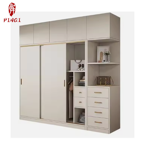 Puerta corredera blanca personalizada, <span class=keywords><strong>armario</strong></span> de <span class=keywords><strong>almacenamiento</strong></span> moderno, <span class=keywords><strong>armario</strong></span> blanco Simple moderno, amplio <span class=keywords><strong>almacenamiento</strong></span> para organización de dormitorio - Product Image 1