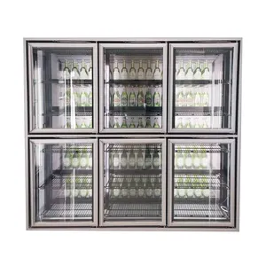 Restaurant Commercial Cold Storage Glass Door Cold Room Walk In Refrigerator Freezer Room Glass Doors