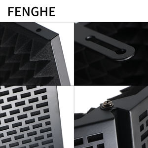 Bouclier d'isolation de support de microphone de cabine vocale à 3 panneaux <span class=keywords><strong>pliable</strong></span> direct d'usine <span class=keywords><strong>avec</strong></span> couvercle en mousse acoustique pour une utilisation en studio - Product Image 5