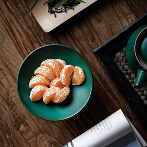 Shangyan Ceramic Fruit Plate Round Tea Ceremony Dessert Dish Pottery <b>Snack</b> <b>Tray</b> - Product Image 1