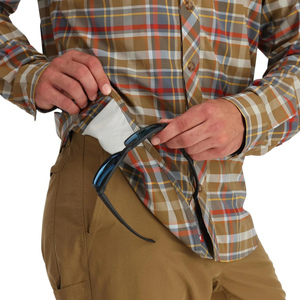 Camisa de pesca con botones y cuello Bali de poliéster con logo UV de Performancegear, con bolsillos de velcro. - Product Image 3
