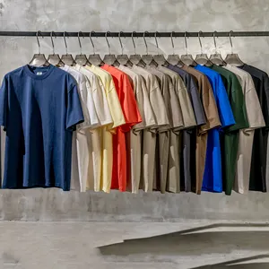 Özelleştirmek yüksek kalite 305g pamuk Tshirt üreticisi sokak giyim yaz streetwear erkek t-shirt büyük boy ağır pamuk