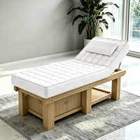 Table de massage professionnelle en bois massif pour salons, soins spa, cosmétiques, tatouages, remodelage corporel - Levage manuel, rangement, hôtels