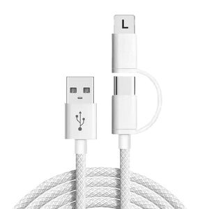 Cable USB 3A Más Vendido, Cable Trenzado 2 en 1 <span class=keywords><strong>Tipo</strong></span> <span class=keywords><strong>C</strong></span> y 8 Pines, Cable de Carga Rápida para <span class=keywords><strong>iPhone</strong></span> 14 15 16 Plus - Product Image 2