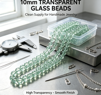 Perles intercalaires lâches en verre transparent lisse de 10 mm, effet pierre irisée, pour bijoux faits main, bracelets et colliers DIY