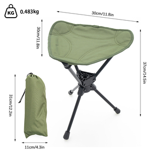 Outdoor camping rotating three-legged <b>stool</b> aluminum alloy <b>folding</b> chair ultra-light portable fishing <b>stool</b> mountaineering campi - Product Image 4