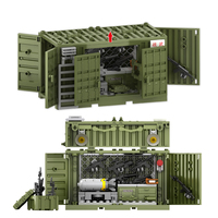 En gros Blocs de construction miniatures et accessoires pour la construction de salles de jeu, de bases et de conteneurs tactiques des forces spéciales, thème armes de guerre et maisons