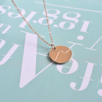 Disque de vague gravé personnalisé pendentif rond collier de surfeur en acier inoxydable disque de vacances collier de pièces de monnaie gravure de bijoux