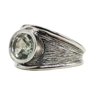 Natural Green Amethyst Prasiolite Gemstone <b>Ring</b> Adjustable Open Handmade Fashion Jewelry for Women <b>Crystal</b> Stone Wholesale - Product Image 1