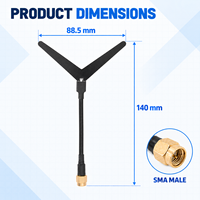 Antenne de drone FPV 5dBi 1,2 GHz 1050-1380 MHz avec câble RG141 et connecteur SMA mâle pour transmission vidéo UAV