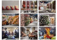 Fleurs et plantes décoratives OEM, centres de table pour événements de mariage, boule de fleurs artificielles en soie, décorations de mariage, fournitures