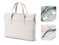 Sac fourre-tout blanc en PU avec fermeture à enroulement, sac à main résistant à l'eau, sac à bandoulière portable pour les voyages, le shopping et l'usage quotidien