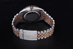 Montre pour homme en moissanite de qualité supérieure, entièrement sertie de diamants, avec bracelet en acier inoxydable et design hip-hop de luxe - Product Image 2