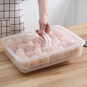 Boîte de rangement pour œufs en plastique transparent à 10/18/34 compartiments <span class=keywords><strong>avec</strong></span> couvercle pour réfrigérateur, conteneur de conservation des œufs frais pour la cuisine, facile à ranger - Product Image 2
