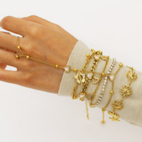Bracelet unisexe en acier inoxydable plaqué or, chaîne à maillons en forme de cœur, design unique et simple, haute qualité, MW 18k