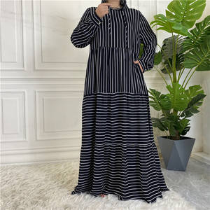 Robe à capuche rayée du moyen-orient pour femmes musulmanes, vêtements arabes islamiques, voile pour u hijab store dubaï abaya achats <span class=keywords><strong>en</strong></span> <span class=keywords><strong>ligne</strong></span> - Product Image 2