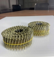Clous en acier galvanisé jaune 2,2x45mm, à tige vissée, en bobine, pour le bois, la menuiserie et le mobilier