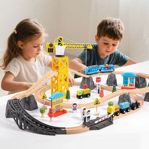 Ensemble <span class=keywords><strong>de</strong></span> Chemin <span class=keywords><strong>de</strong></span> Fer en Bois à Thème Grue à Double Boucle <span class=keywords><strong>de</strong></span> Haute Qualité et Abordable, 76 Pièces, Jouet d'Assemblage <span class=keywords><strong>de</strong></span> <span class=keywords><strong>Piste</strong></span> DIY, Jouet <span class=keywords><strong>de</strong></span> Chemin <span class=keywords><strong>de</strong></span> Fer - Product Image 2