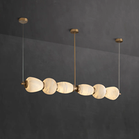 Lampes suspendues en albâtre espagnol simple pour le salon Cuisine Restaurant Bureau Magic Bean Pearl Necklace Lustres
