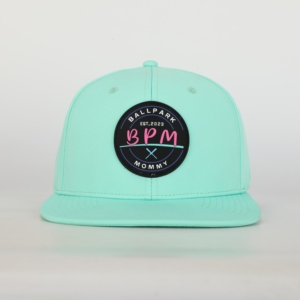 High Quality 6 Panel Custom <b>Golf</b> Fitted <b>Hat</b> Flat Brim Rubber Patch <b>Waterproof</b> Polyester Stylish Performance Outdoor Beach - Product Image 2