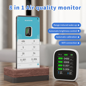베스트셀러 WiFi 8 in 1 투야 PM2.5 공기 감지기 디지털 실내 공기질 모니터 가정용 온실용 - Product Image 6